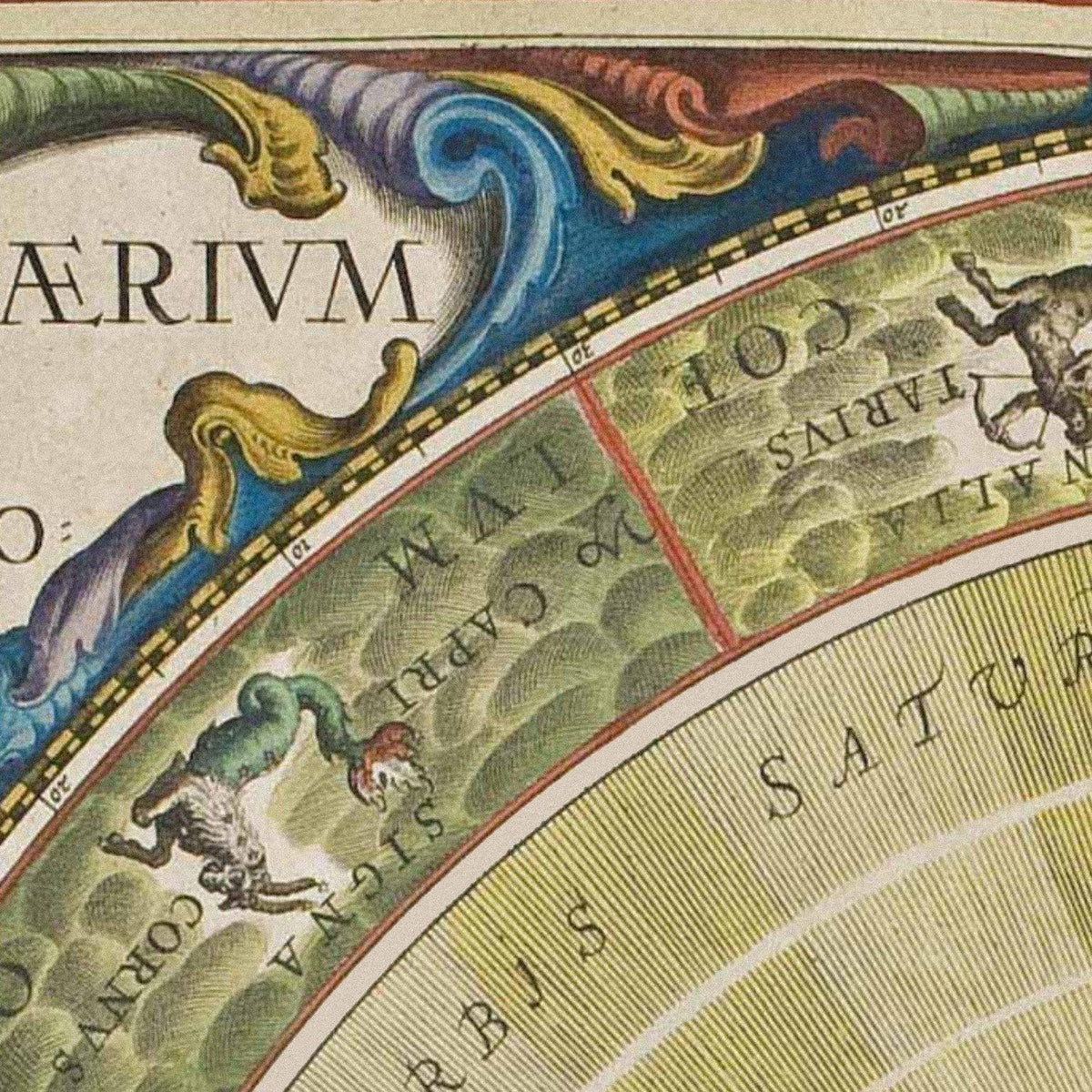 Close-up detail of the Copernicus Planisphere 1660