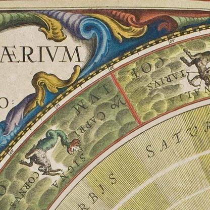 Close-up detail of the Copernicus Planisphere 1660