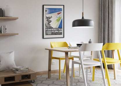 Coppa Ciano Livorno 1937 poster framed above a dining table