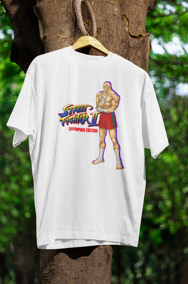 Street Fighter II Champions Edition | Sagat Key Art Premium Unisex T-shirt