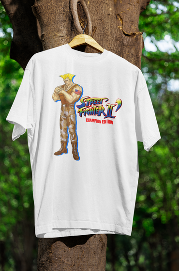 Street Fighter II Champions Edition | Guile Key Art Premium Unisex T-shirt