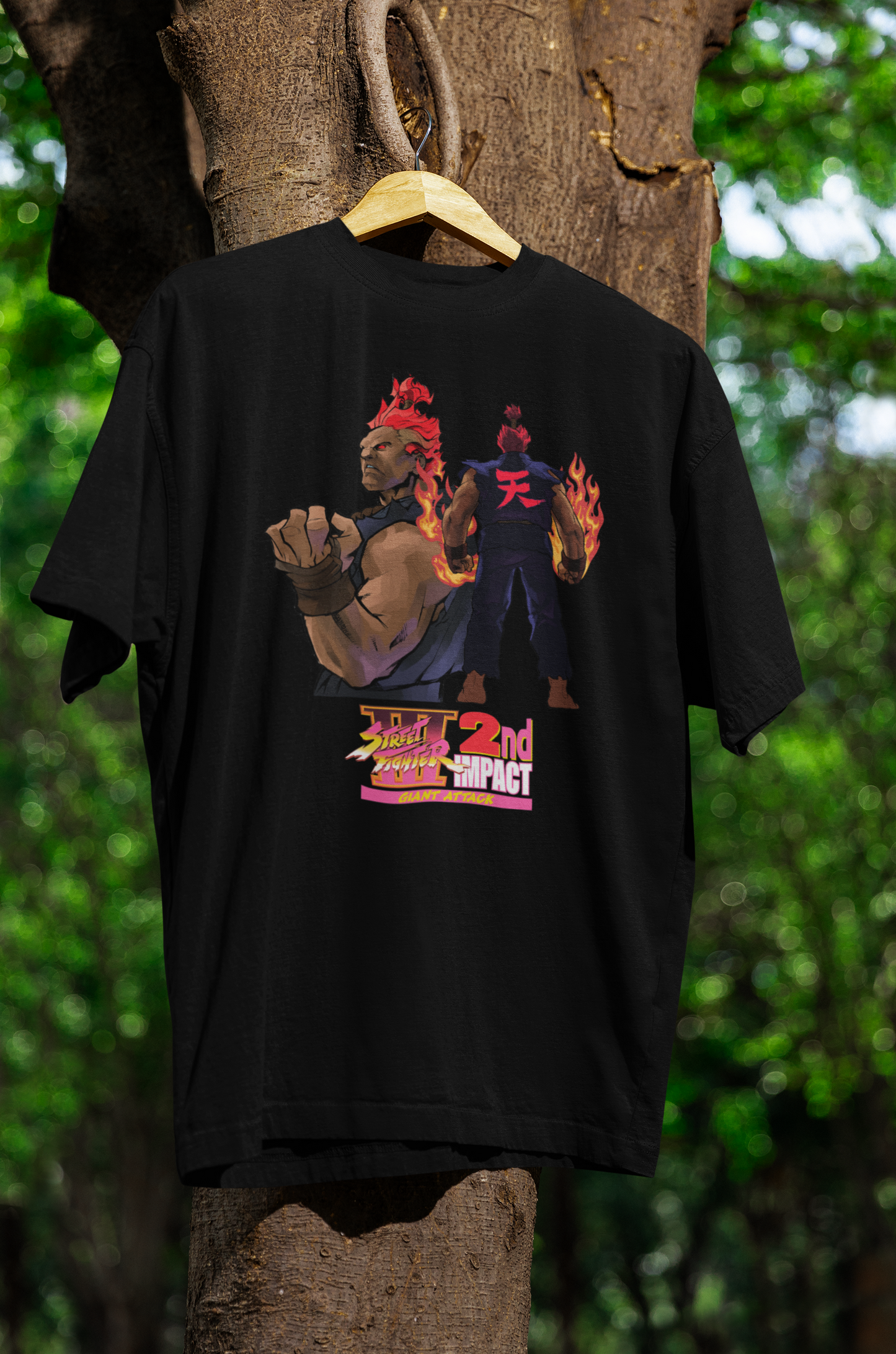 Street Fighter III 2nd Impact Giant Attack | Akuma Gouki Key Art Premium Unisex T-shirt