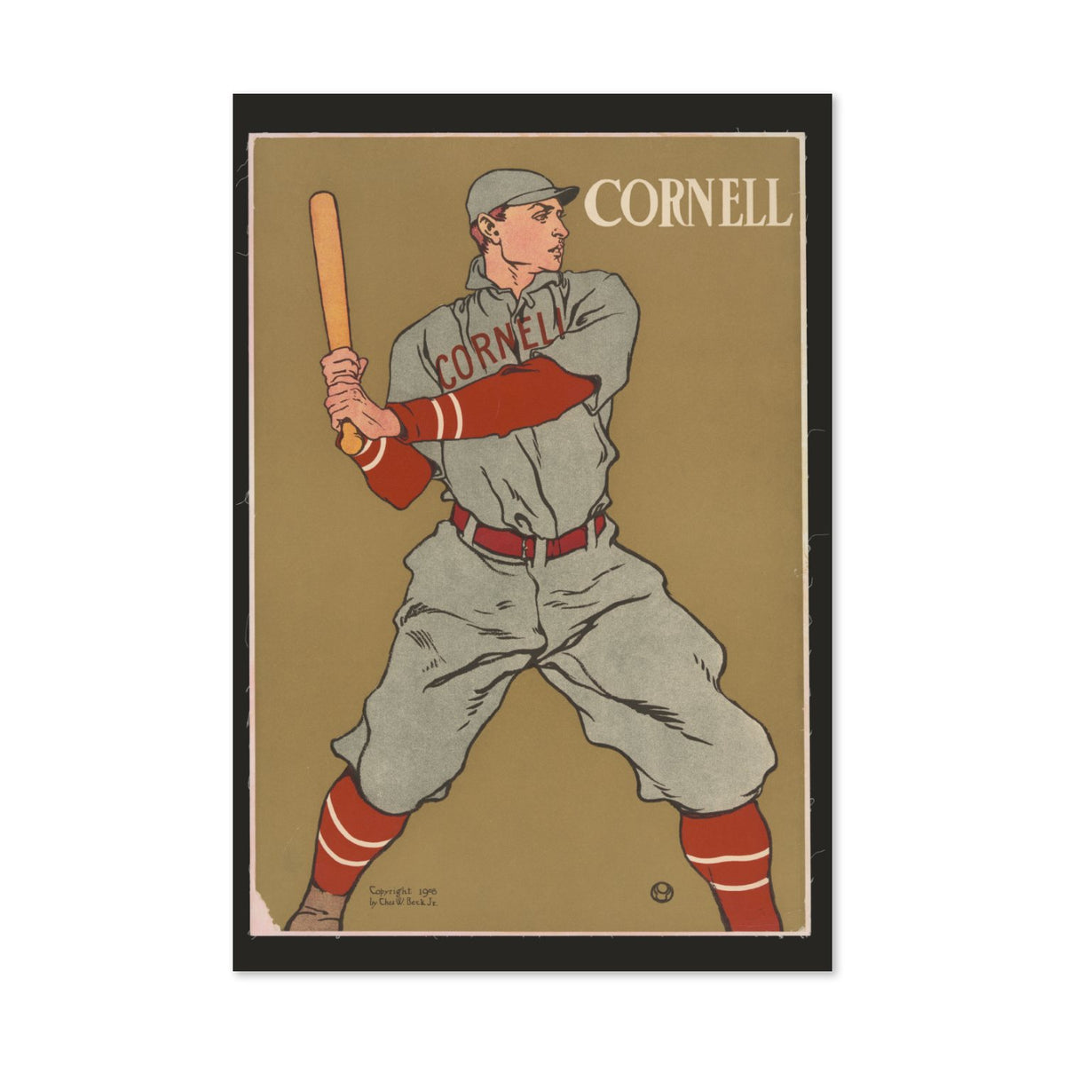 Cornell Baseball 1908 poster print