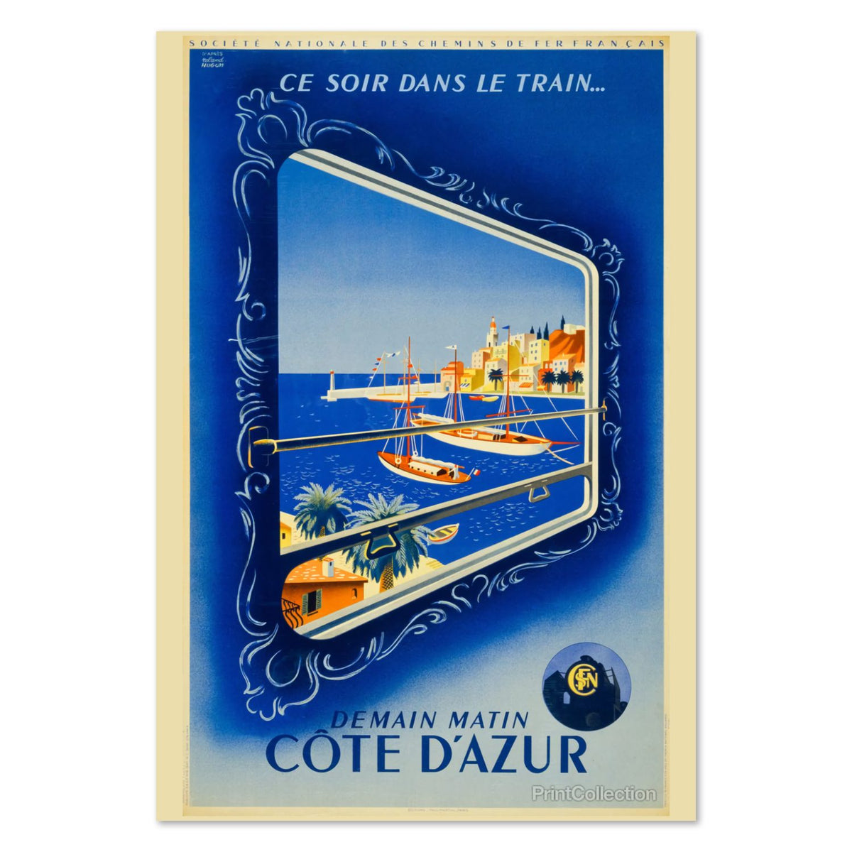 Cote d Azur by Train poster print