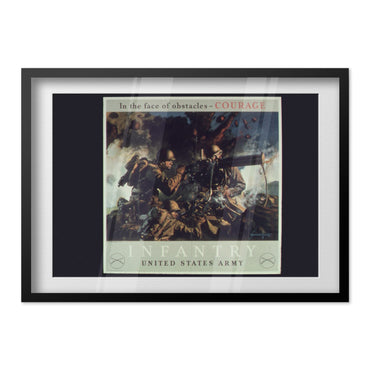Courage Infantry United States Army poster in a black frame