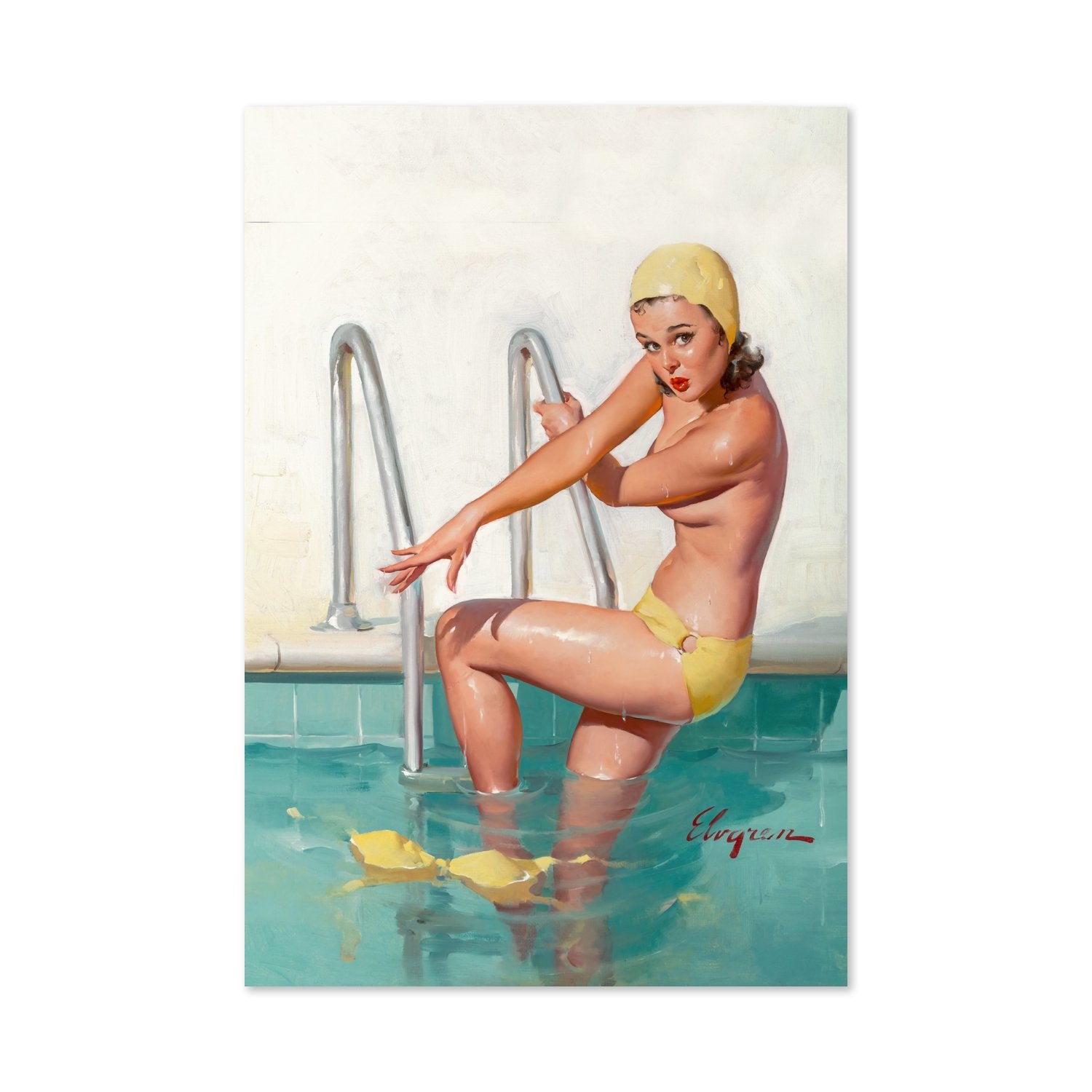 Cover Girl by Gil Elvgren, pin-up poster — framed print