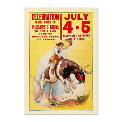 Cowgirl Rodeo Celebration July 4 5 poster print