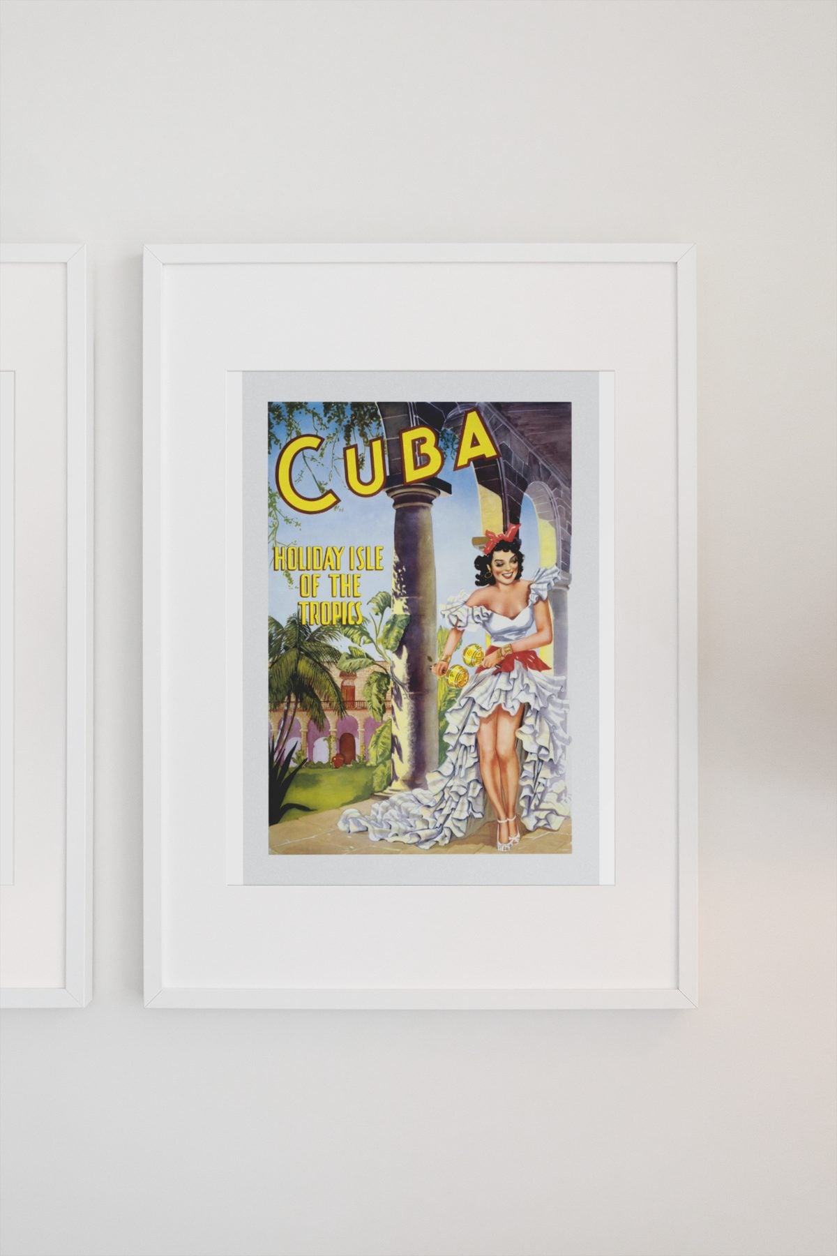 Cuba Holiday Isle of the Tropics poster on a light wall