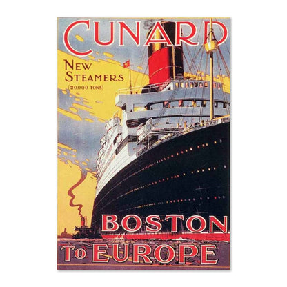 Cunard — Boston to Europe poster print