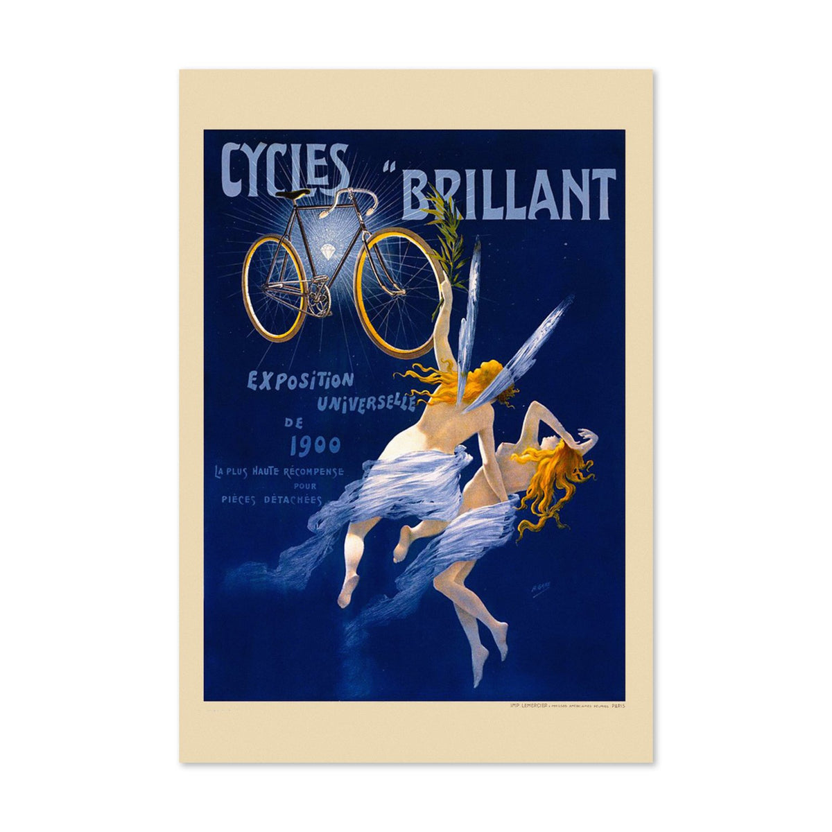 Cycles Brillant 1900 bicycle poster print