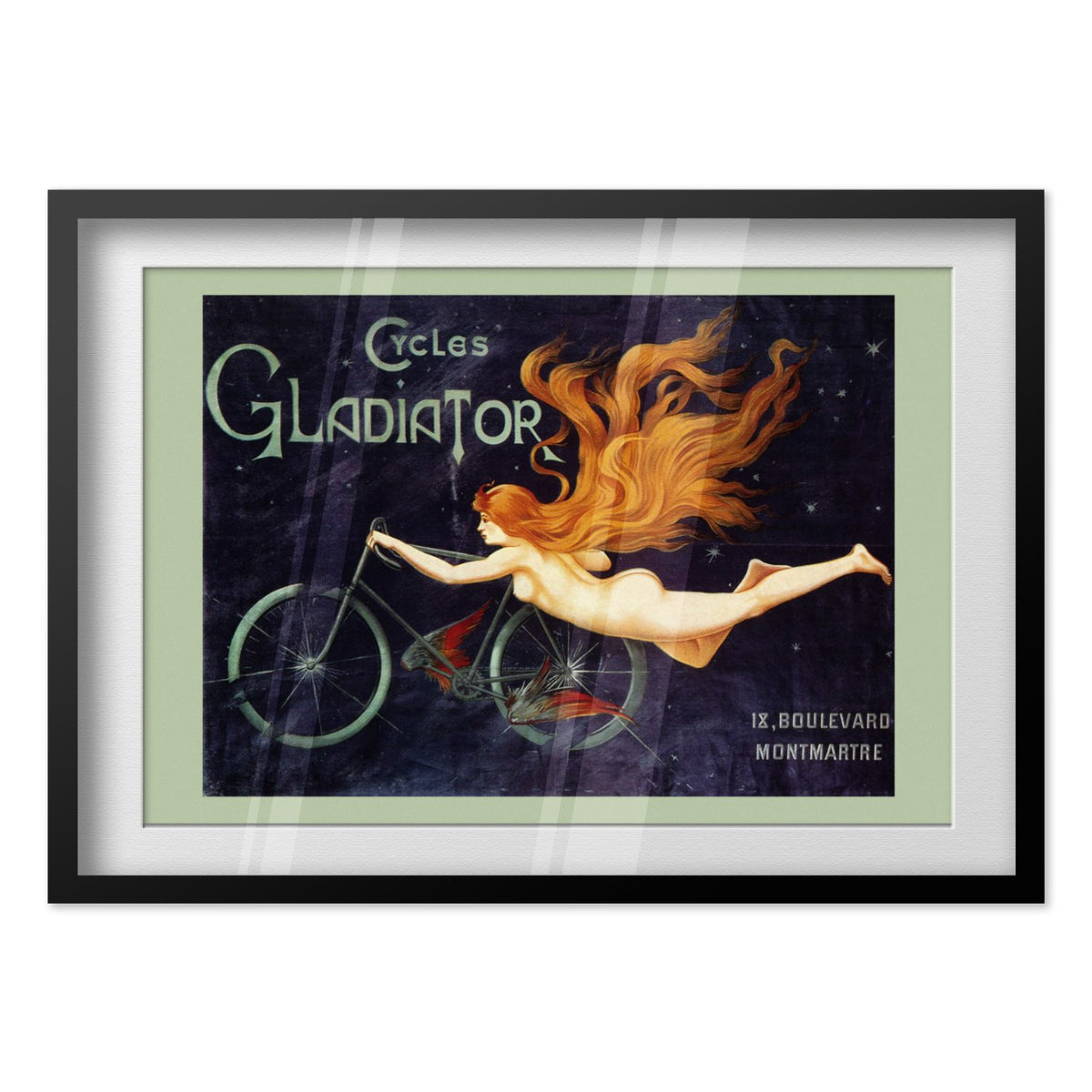 Cycles Gladiator poster in a black frame