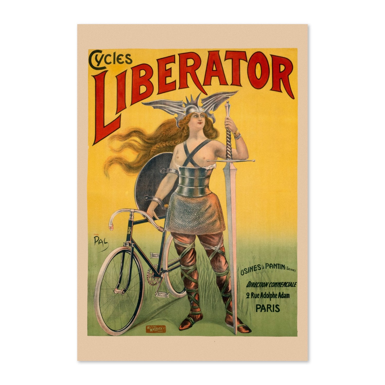 Cycles Liberator 1899 bicycle poster print