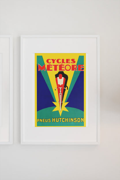 Cycles Meteore Hutchinson poster on a light wall