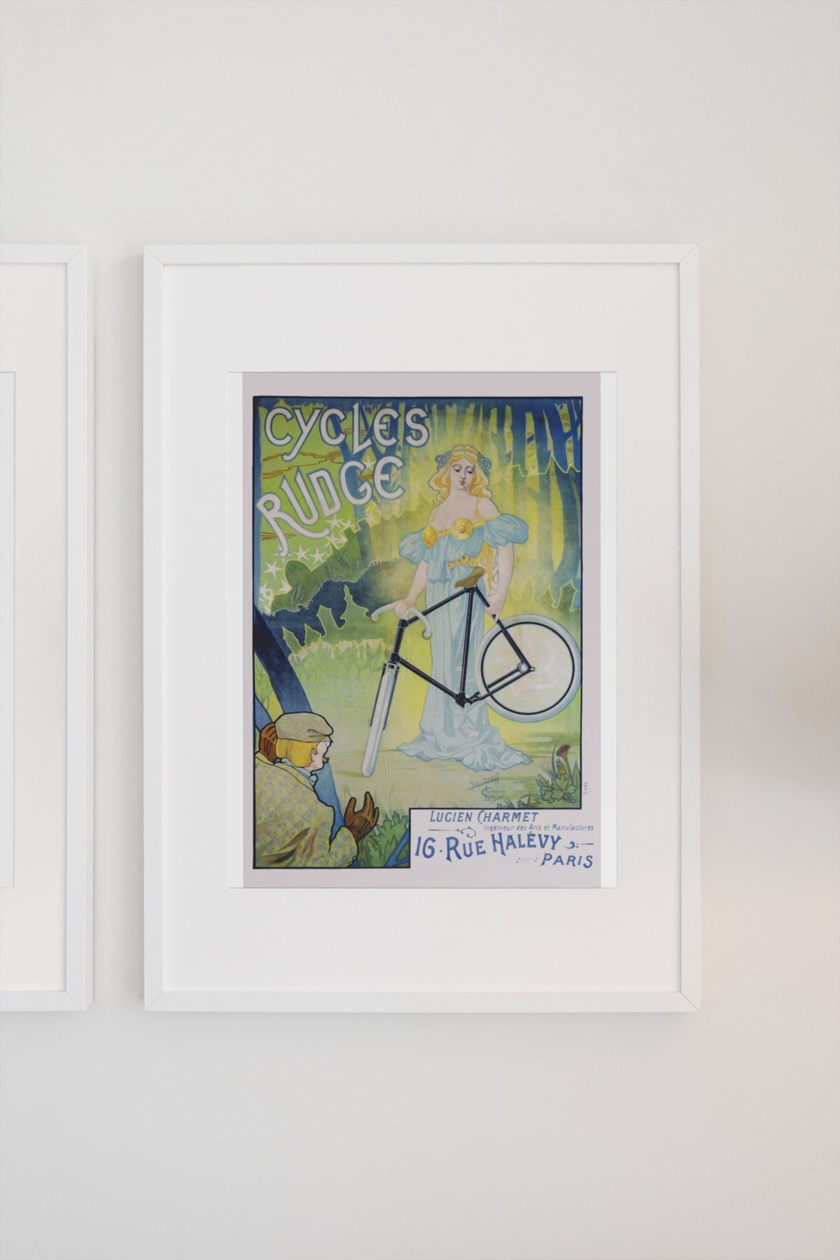 Cycles Rudge Paris poster on a light wall