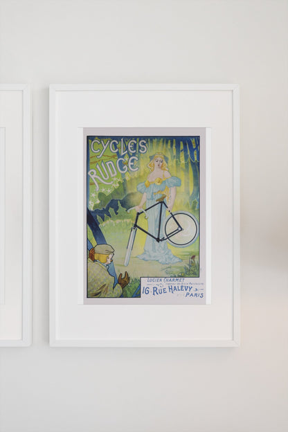 Cycles Rudge Paris poster on a light wall