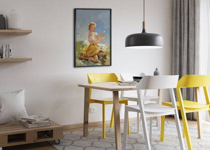 Daisies Are Telling by Gil Elvgren, pin-up poster — dining room