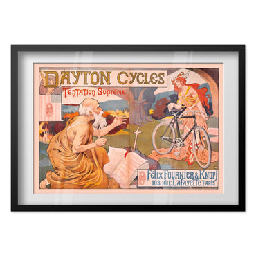 Dayton Cycles Tentation Supreme poster in a black frame
