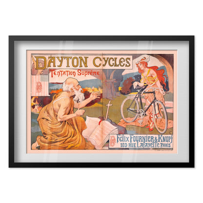 Dayton Cycles Tentation Supreme poster in a black frame