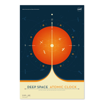 Deep Space Atomic Clock, orange poster print