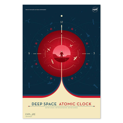 Deep Space Atomic Clock, red poster print