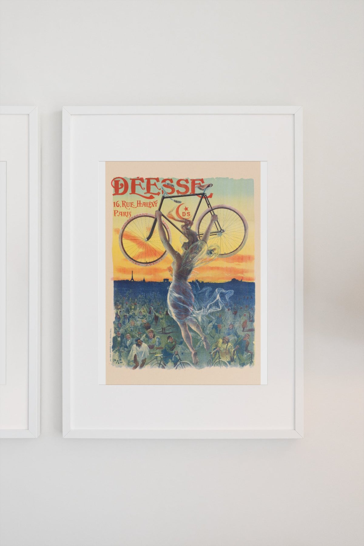 Deesse Bicycles Paris poster on a light wall