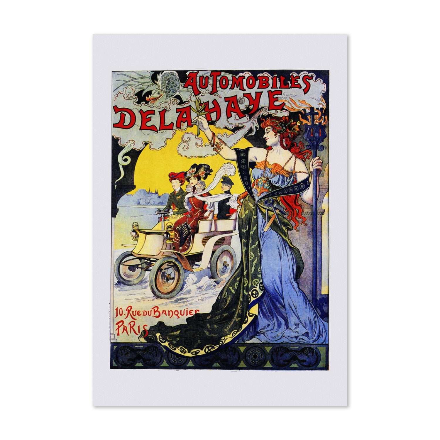 Automobiles Delahaye 1898 poster print