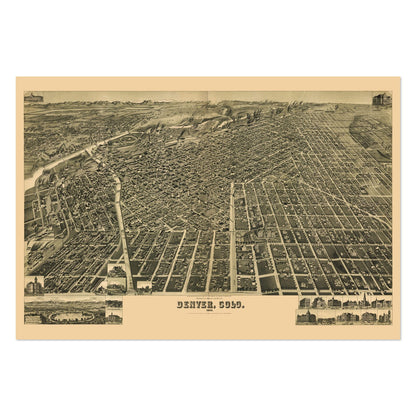 Denver 1889 Panoramic Map poster print