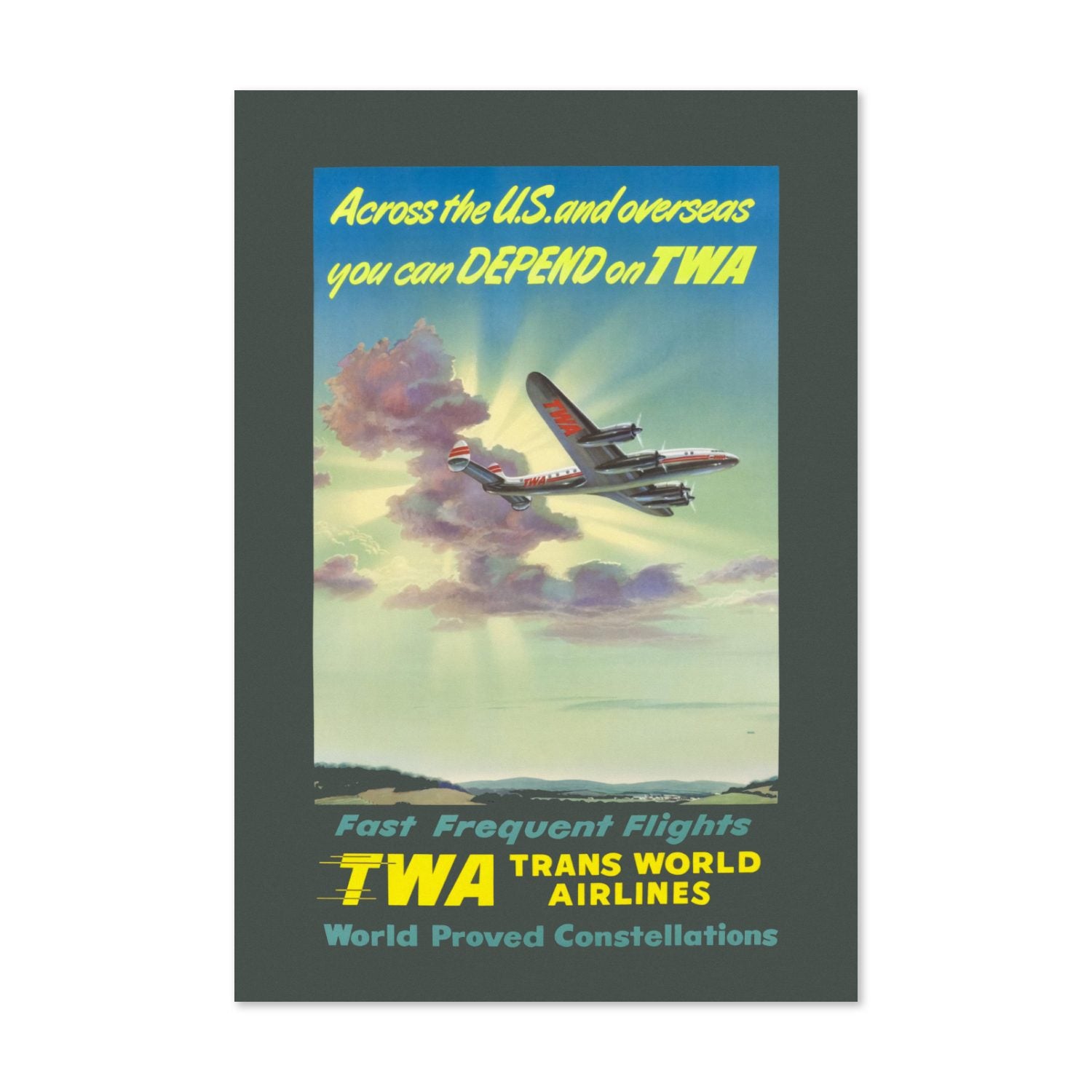 Depend on TWA Constellation poster print