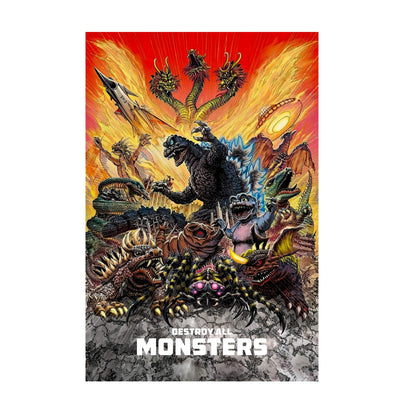 Destroy All Monsters (1968) Movie Illustrated Art poster print