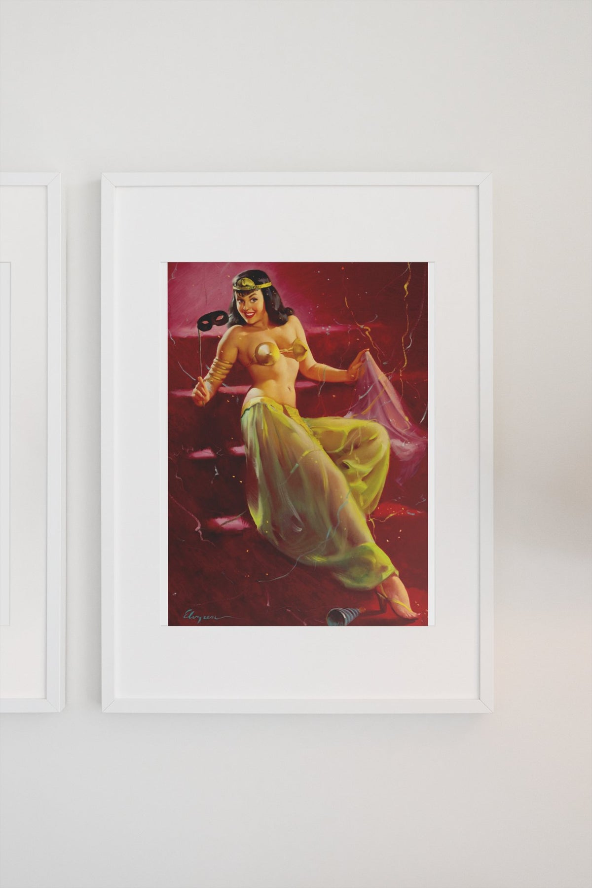 Did You Recognize Me by My Voice? by Gil Elvgren, pin-up poster — gallery wall
