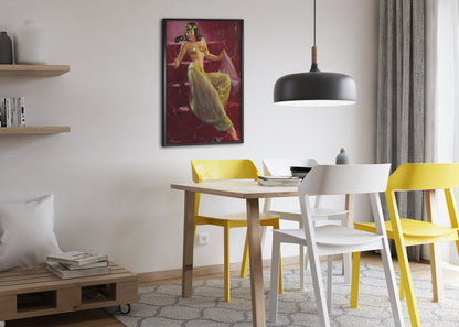 Did You Recognize Me by My Voice? by Gil Elvgren, pin-up poster — dining room