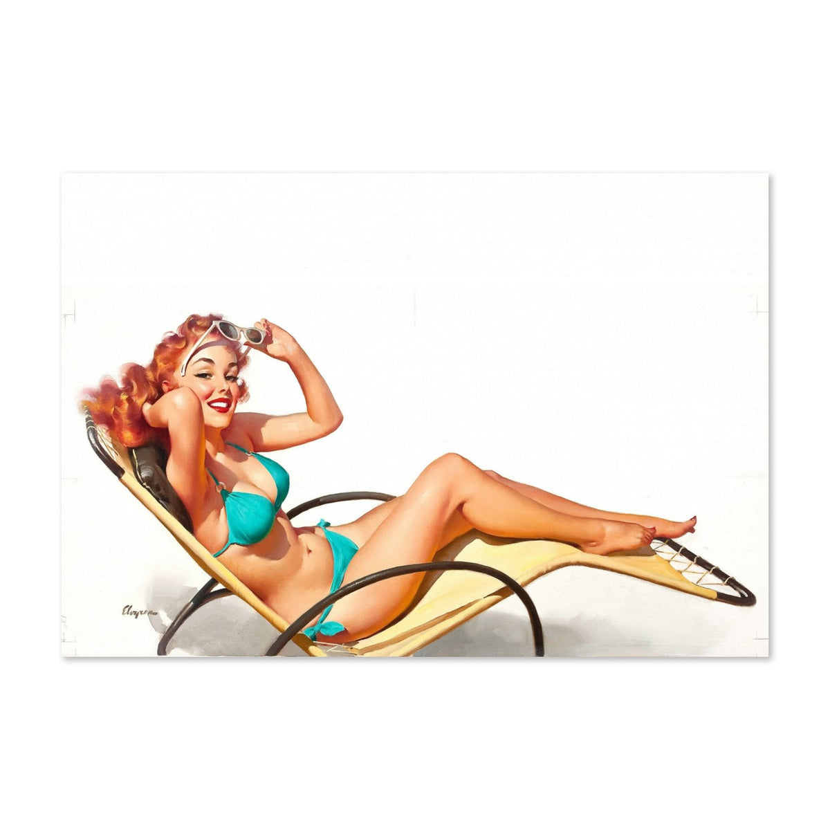 Did You Say Something? by Gil Elvgren, pin-up poster — flat print