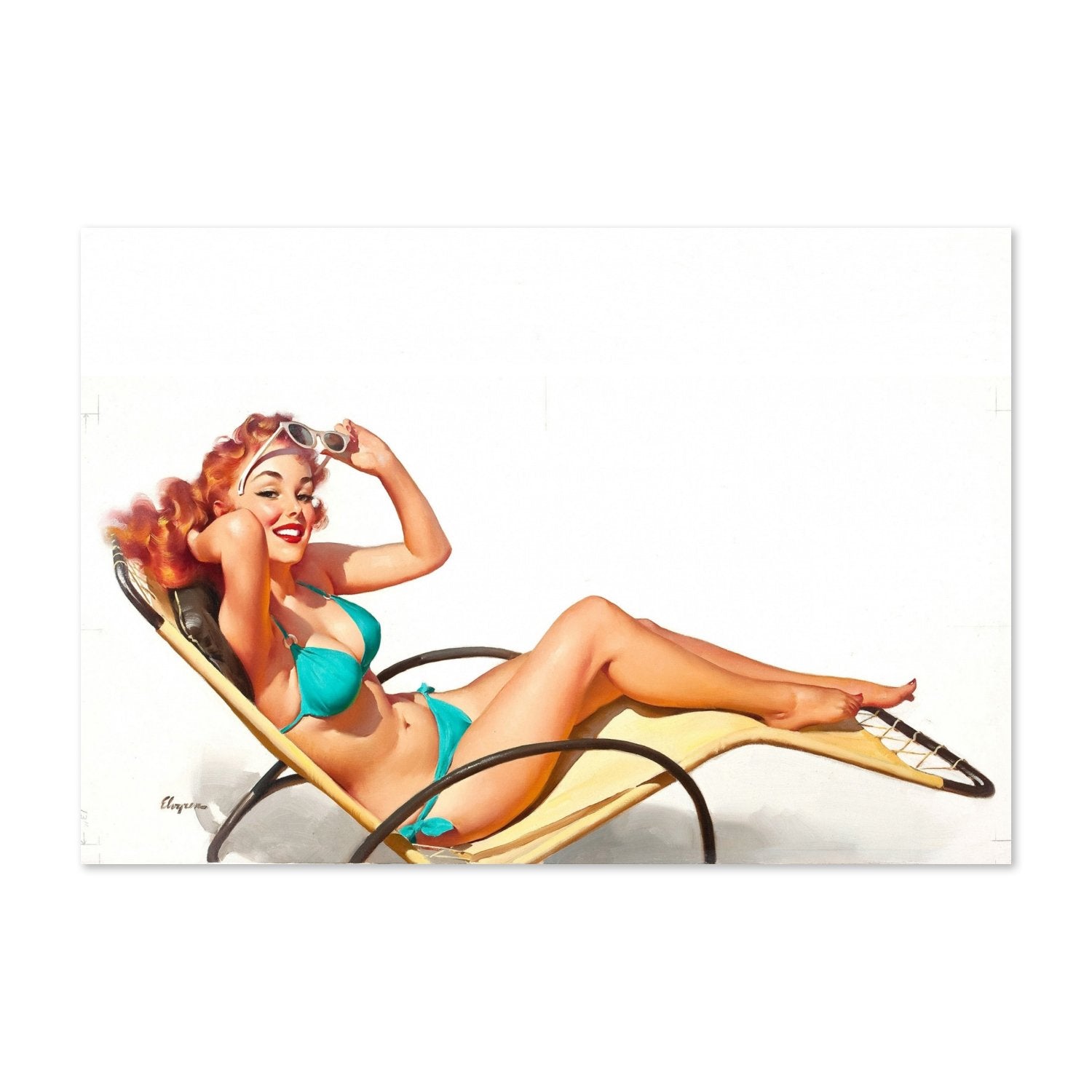 Did You Say Something? by Gil Elvgren, pin-up poster — flat print