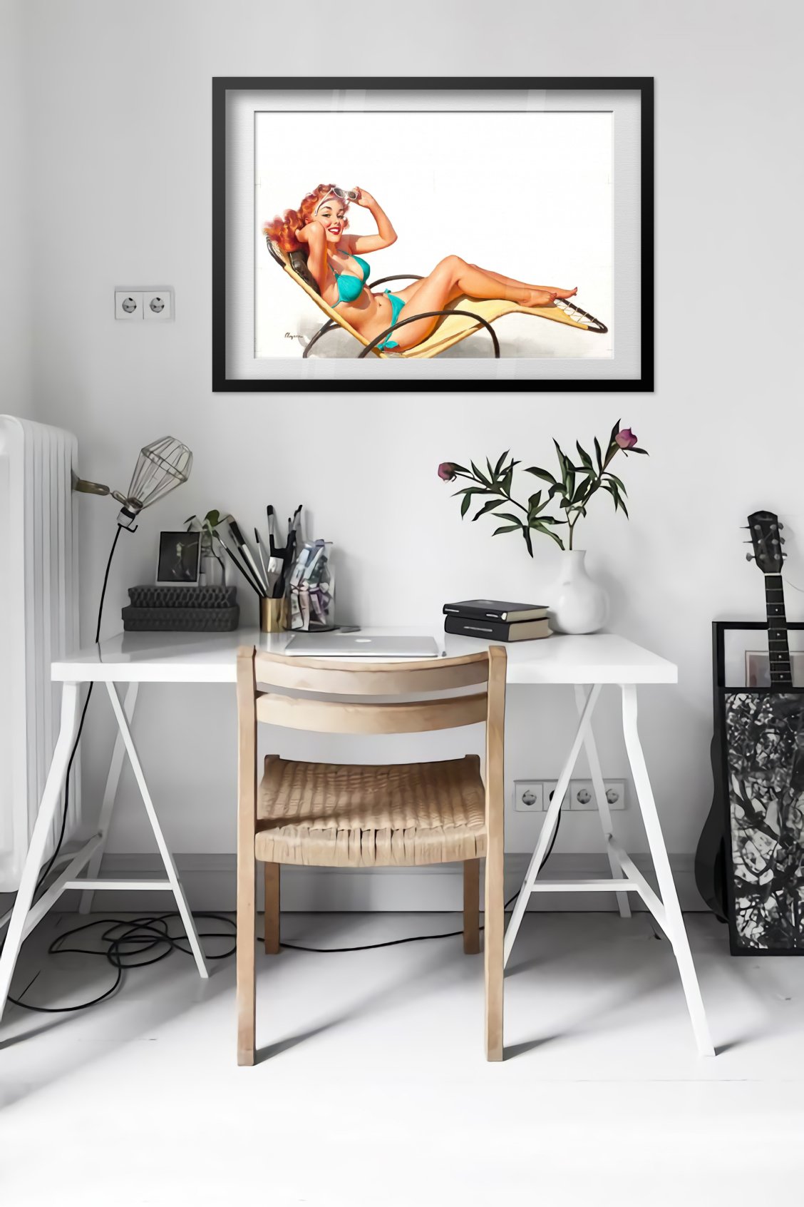 Did You Say Something? by Gil Elvgren, pin-up poster — office wall
