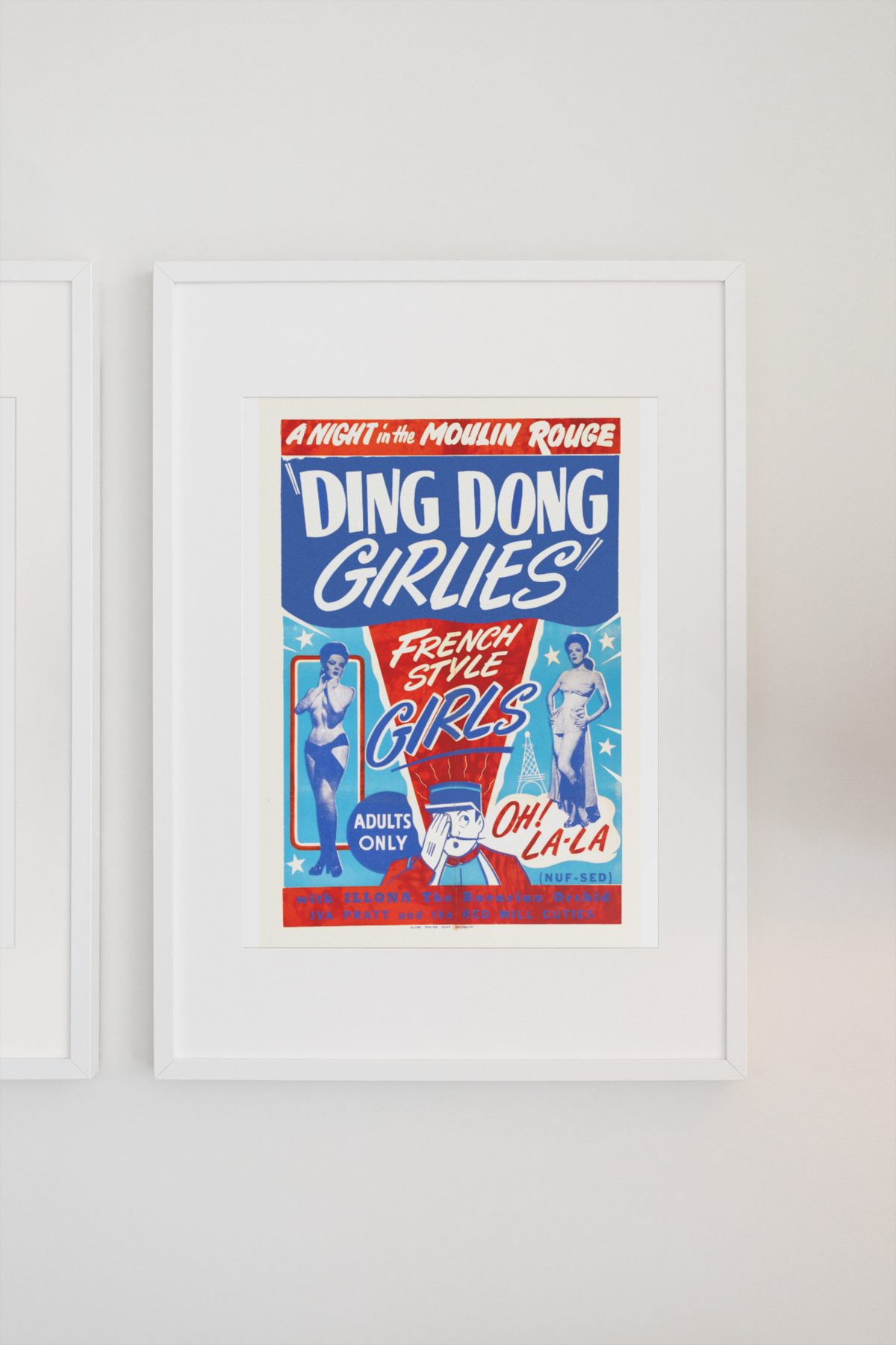 Ding Dong Girlies poster on a light wall