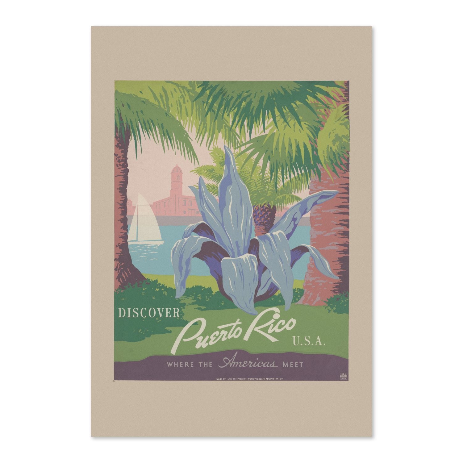 Discover Puerto Rico WPA poster print