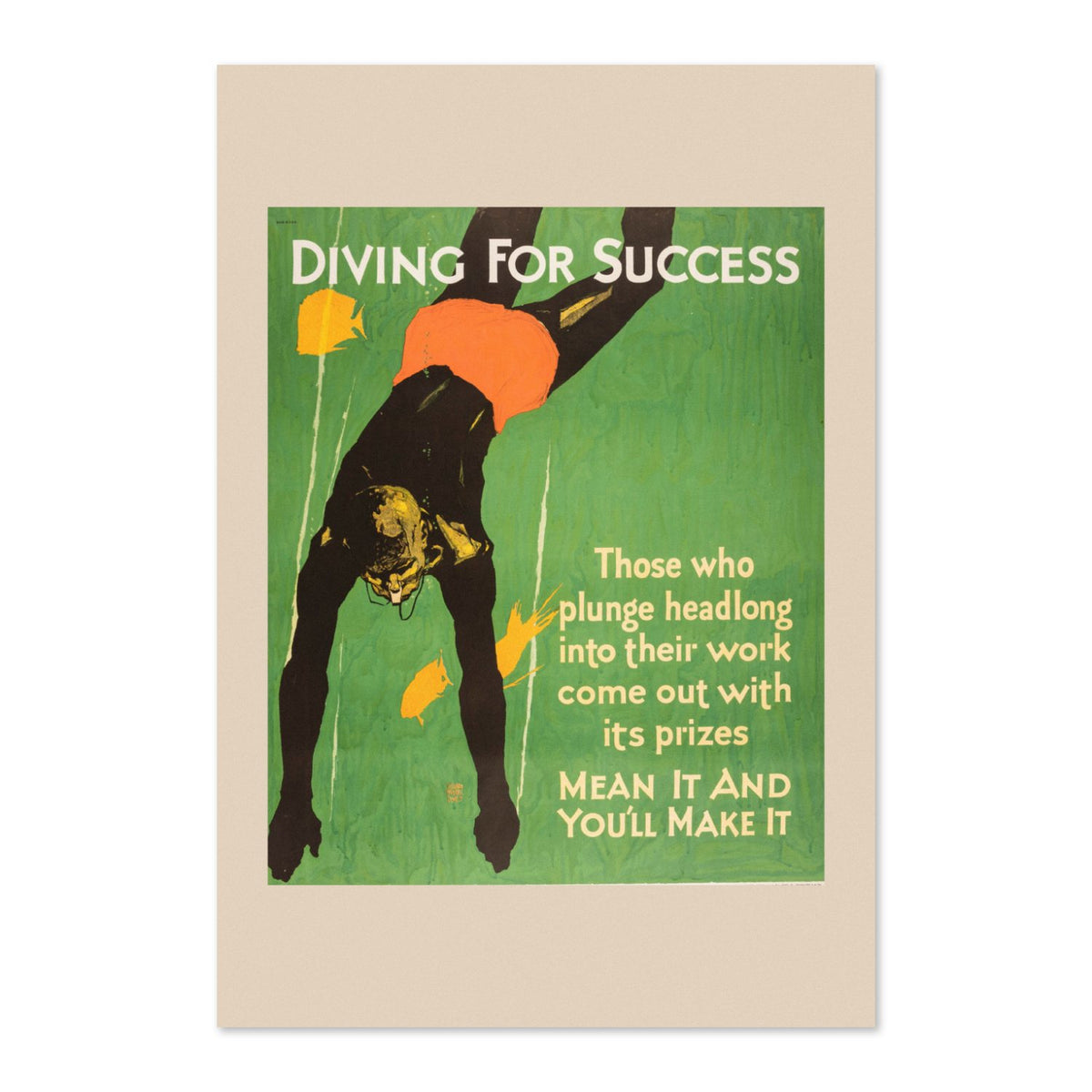 Diving for Success poster print