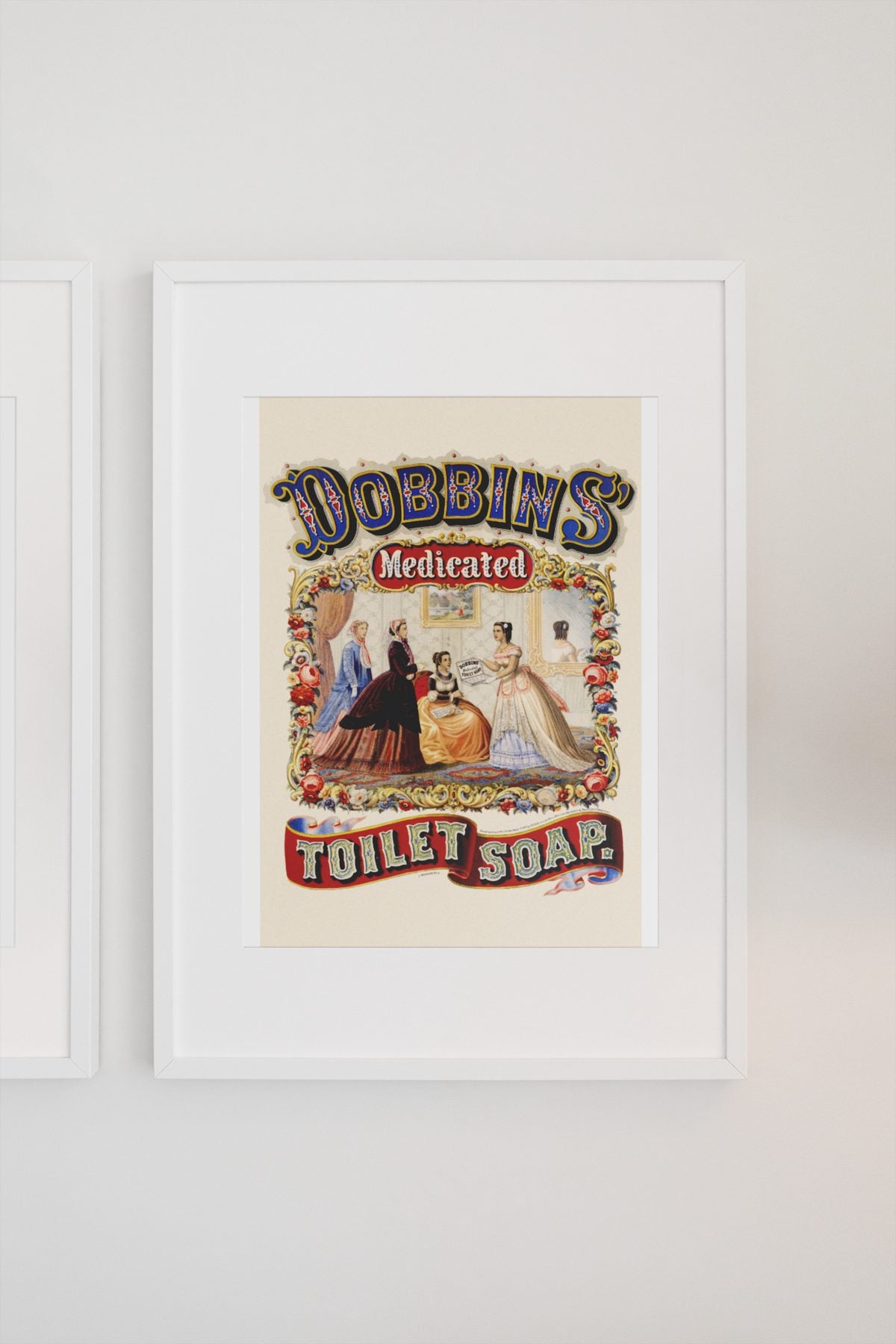 Dobbins Medicated Toilet Soap poster on a light wall
