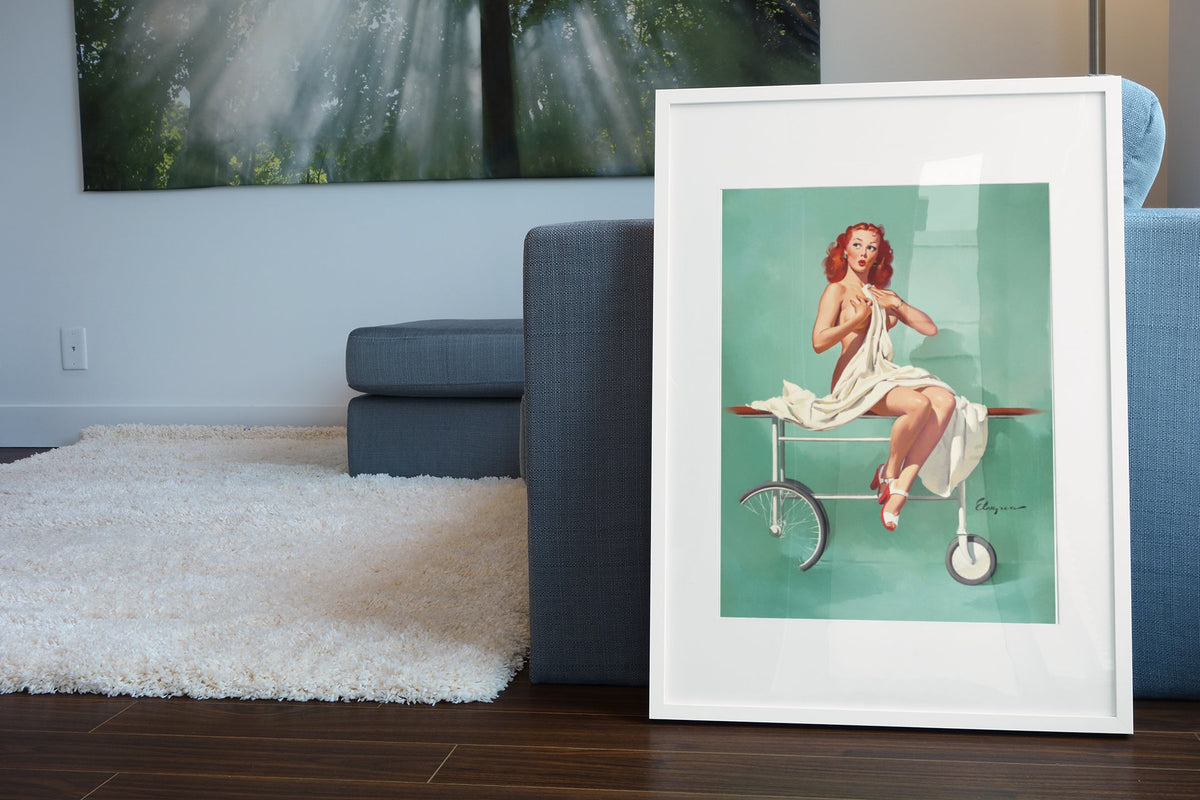 Doctor's Office by Gil Elvgren, pin-up poster — living room wall