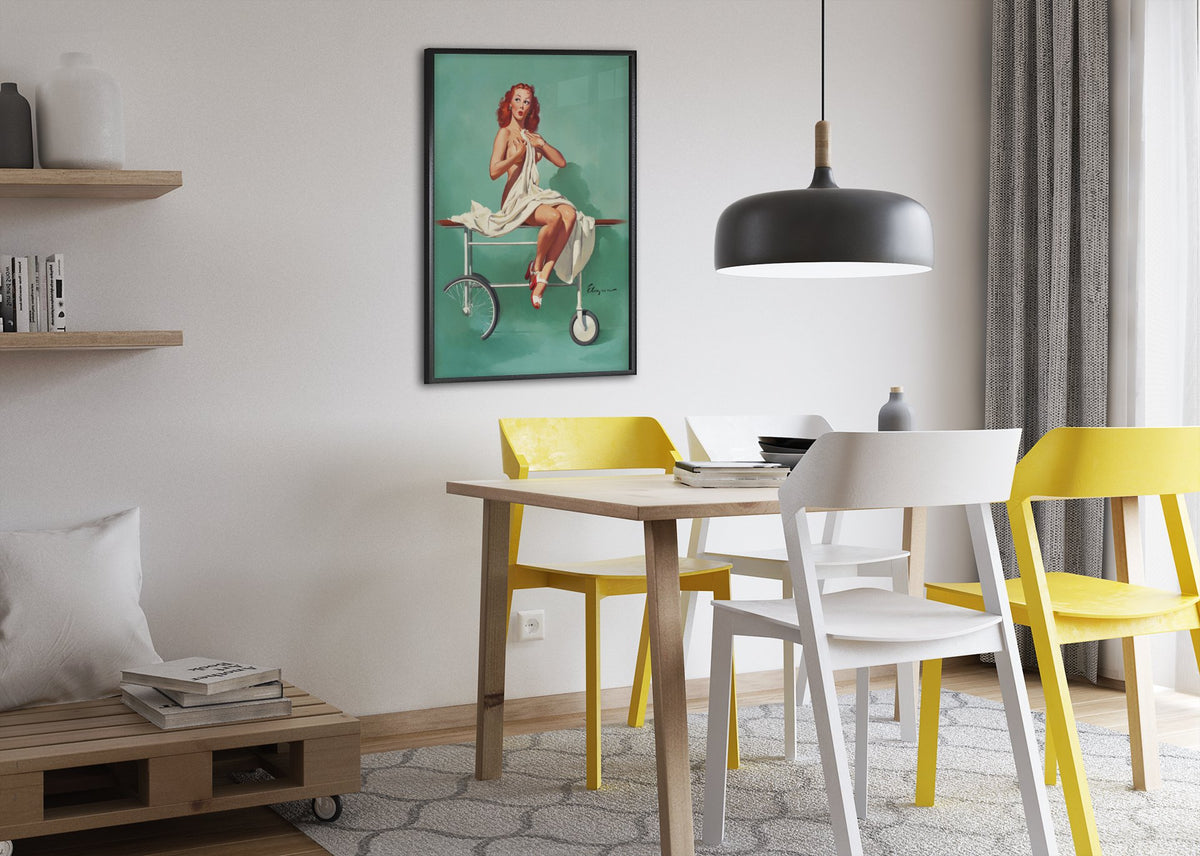 Doctor's Office by Gil Elvgren, pin-up poster — dining room