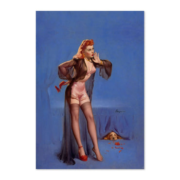 Doggone by Gil Elvgren, pin-up poster — framed print