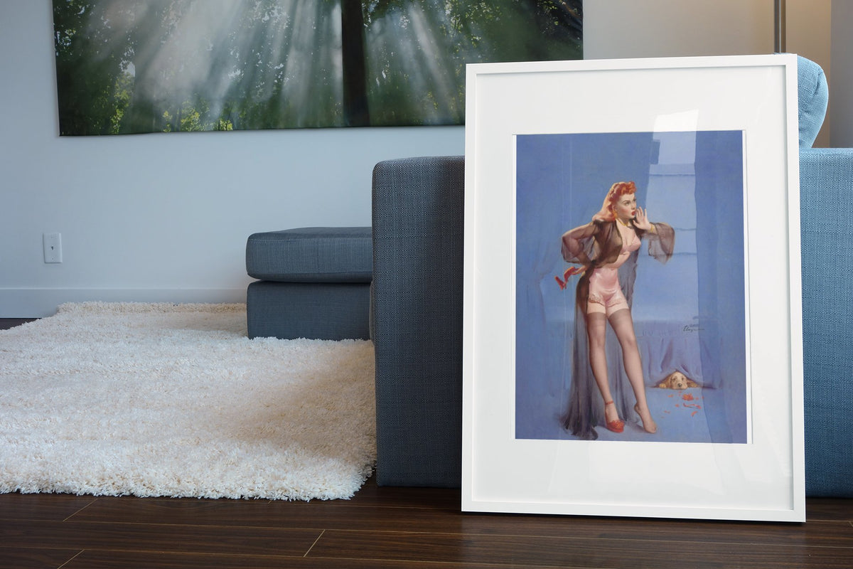 Doggone by Gil Elvgren, pin-up poster — living room wall