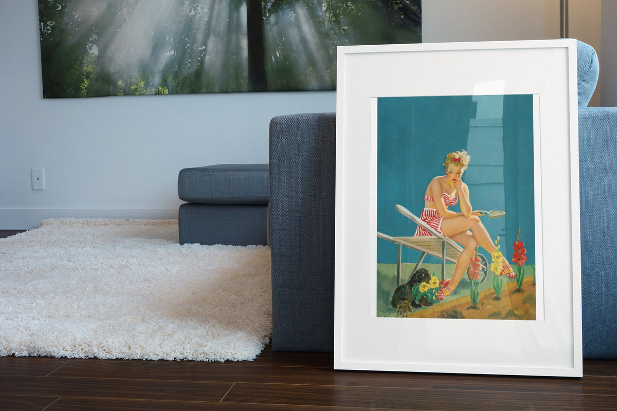 Dumb Pluck by Gil Elvgren, pin-up poster — living room wall