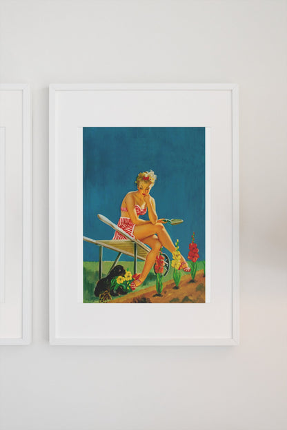 Dumb Pluck by Gil Elvgren, pin-up poster — gallery wall
