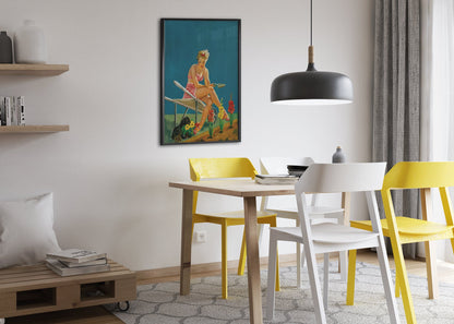 Dumb Pluck by Gil Elvgren, pin-up poster — dining room