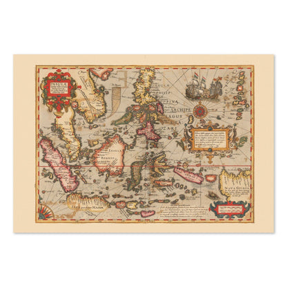 East Indies 1613 Map vintage print