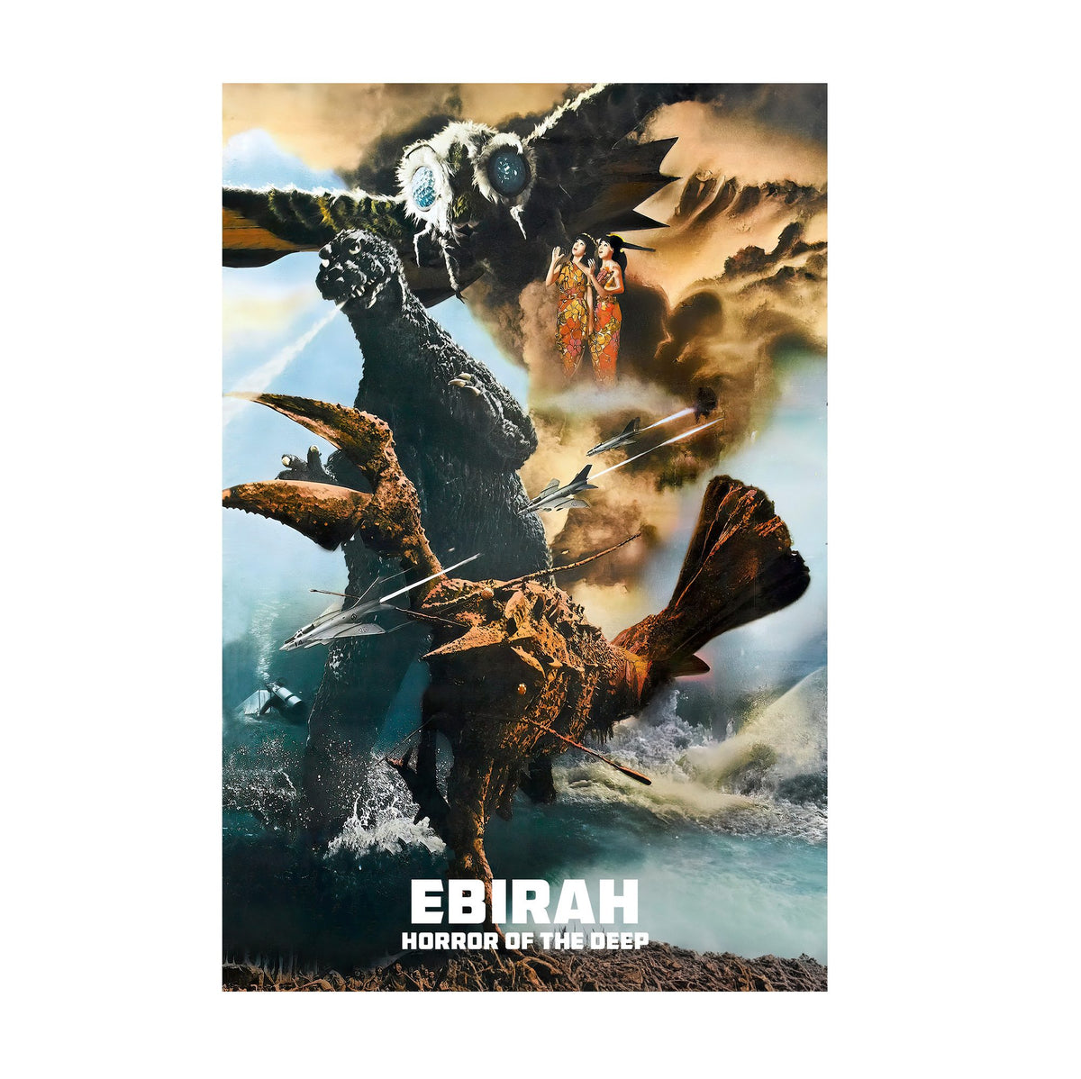 Ebirah, Horror of the Deep (1966) Movie Illustrated Art poster print