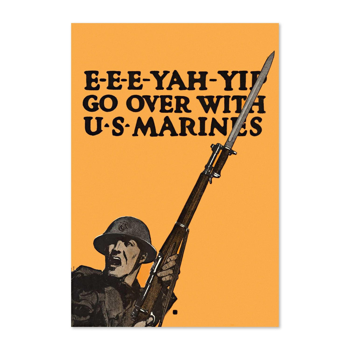 EEE Yah Yip Go Over with US Marines poster print