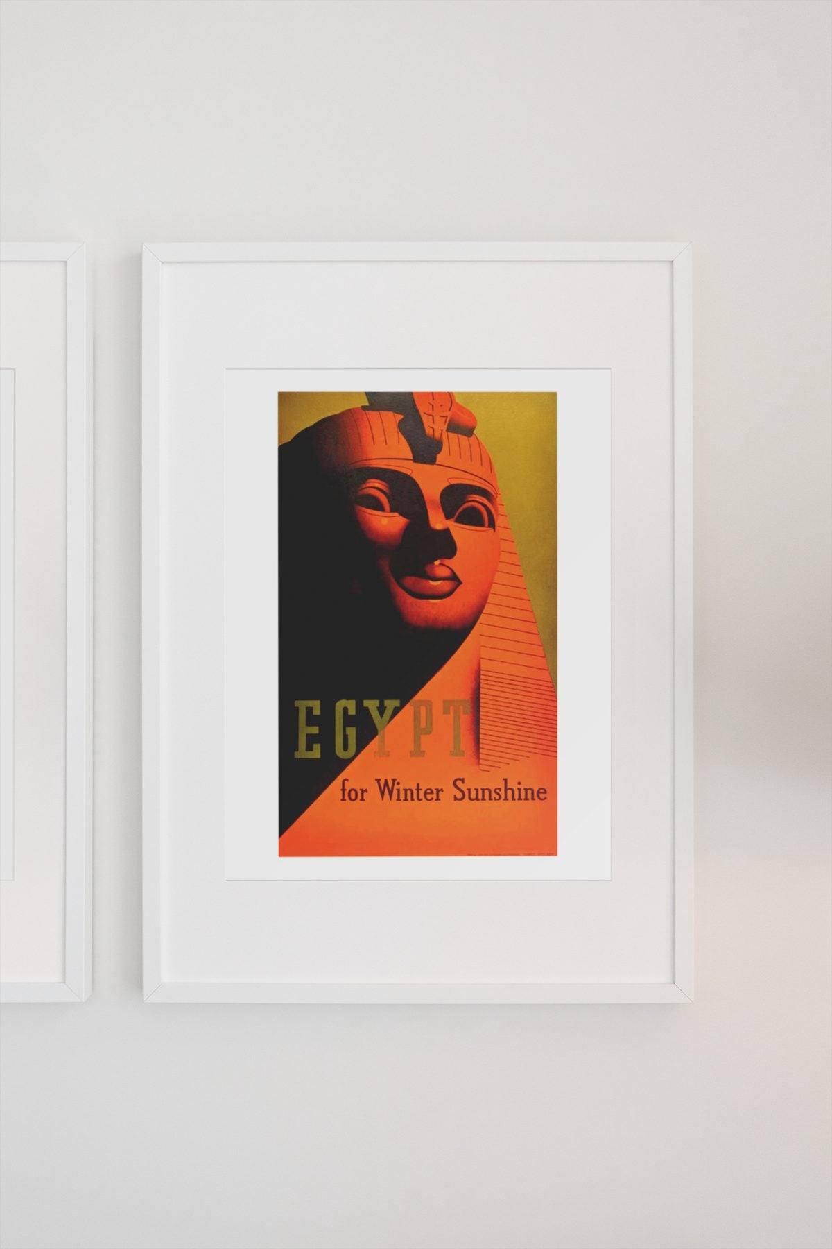 Egypt for Winter Sunshine poster on a light wall