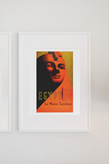 Egypt for Winter Sunshine poster on a light wall